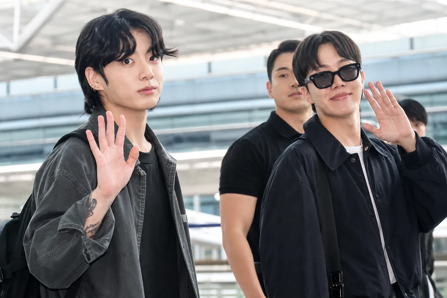 Jungkook and J-Hope airport departure for BTS Arirang World Tour