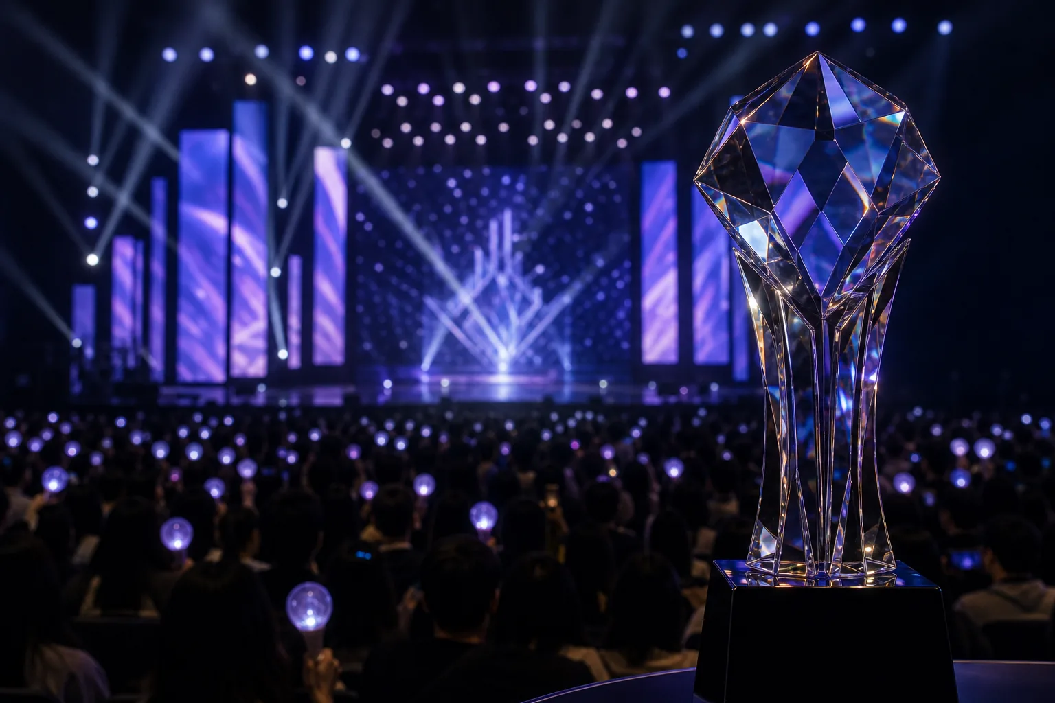 K-pop award stage concept for the first SPOTV K-Pop Awards lineup