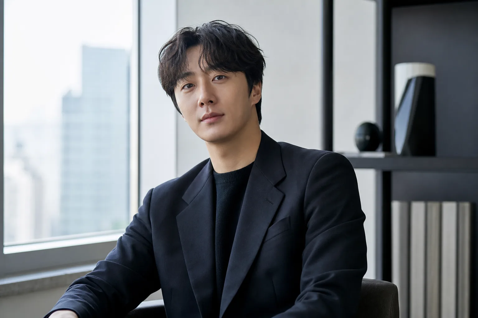 Editorial image of a Korean actor preparing for international entertainment activities