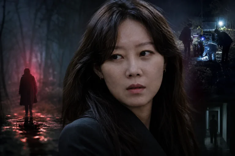 Moody Korean television thriller production set