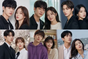 K-pop performers gathered on a Korean drama production set