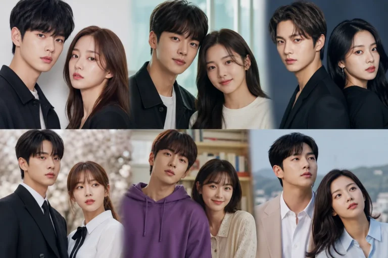 K-pop performers gathered on a Korean drama production set