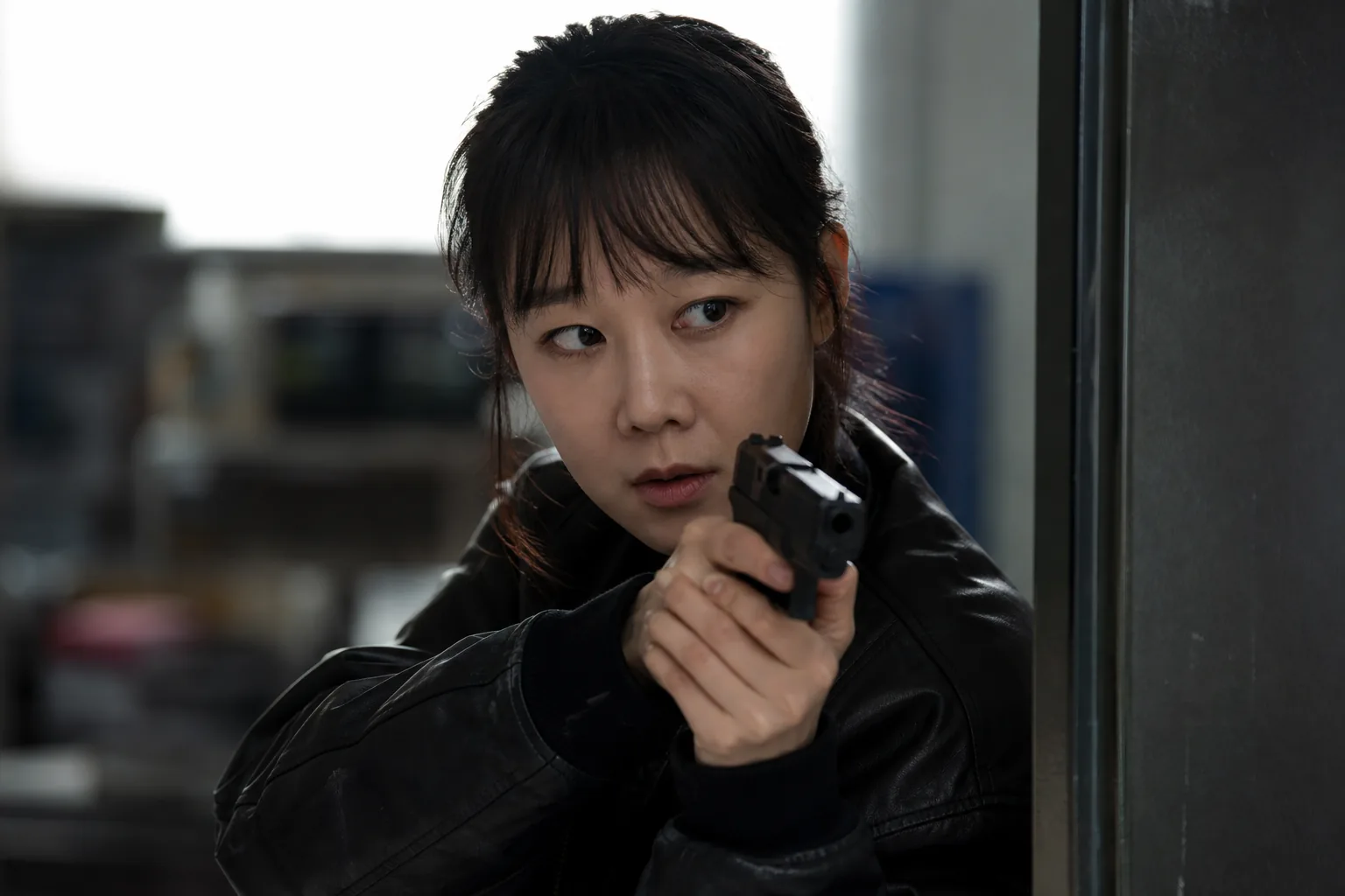 AI-generated suspenseful nighttime city scene representing a Korean action drama sniper mission