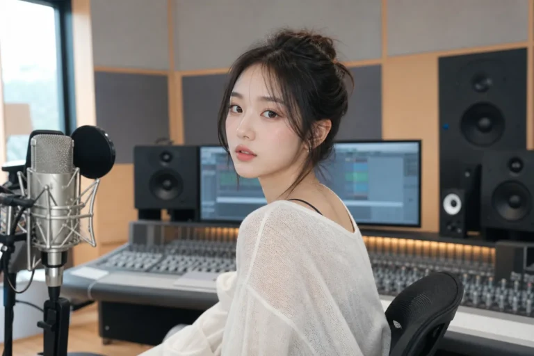 K-pop recording studio prepared for a female solo artist’s debut