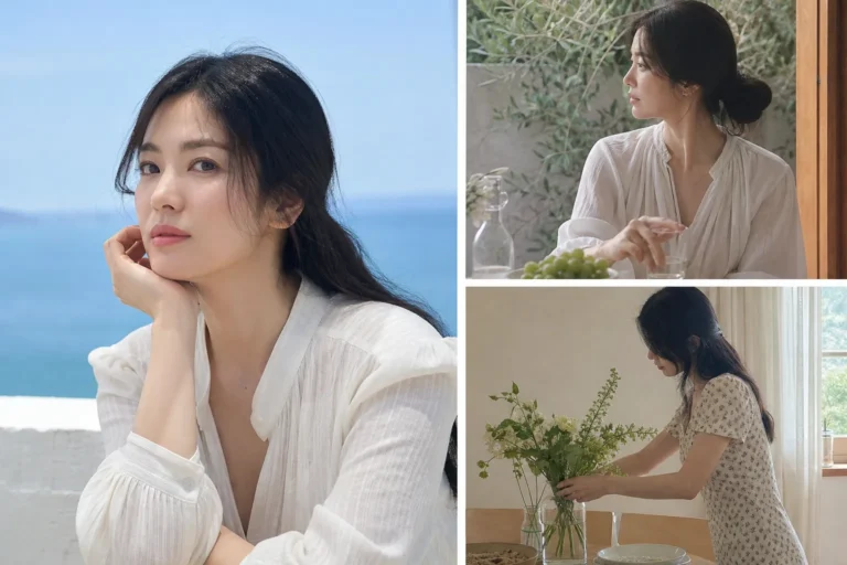 Elegant summer lifestyle scene inspired by Song Hye Kyo's new photo diary