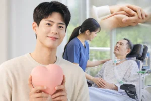 Editorial image representing a charitable donation to a Korean care hospital
