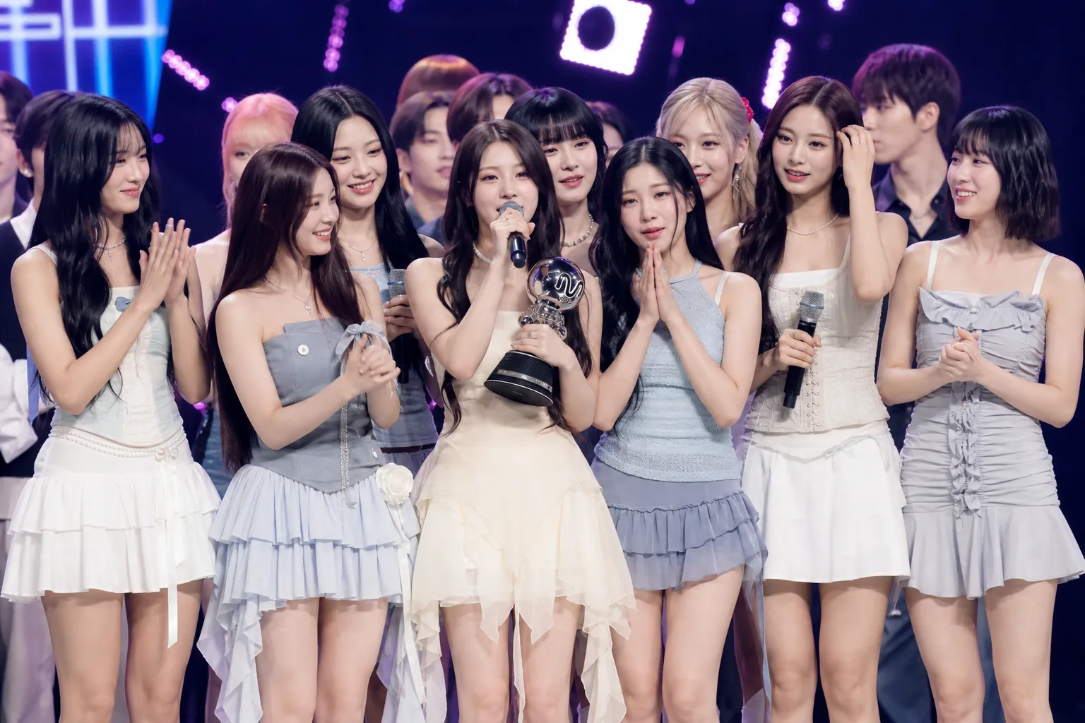 K-pop broadcast stage prepared for multiple artist performances
