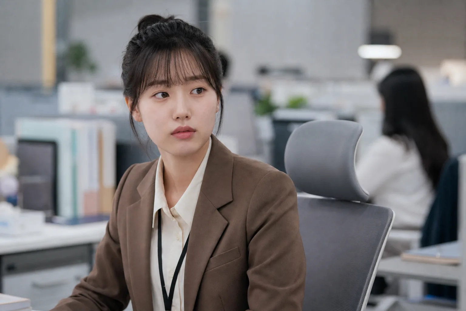 K-drama-inspired office gathering scene reflecting a missed chance to meet a favorite idol