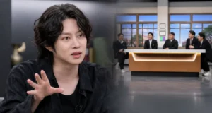 Modern Korean television studio prepared for a variety show recording