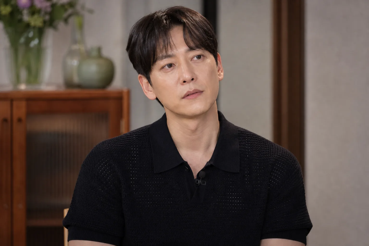 Korean television studio prepared for a thoughtful interview about recovery