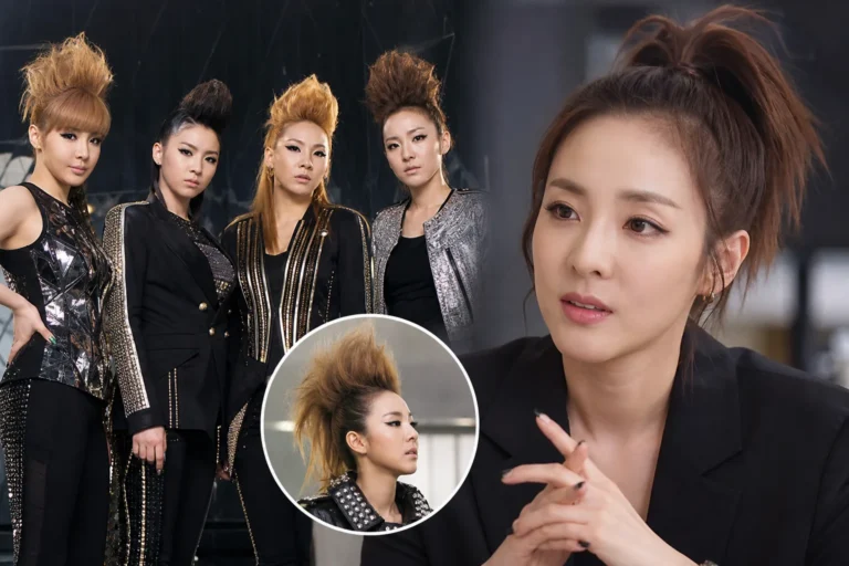 Editorial image representing a bold K-pop stage hairstyle and performance era