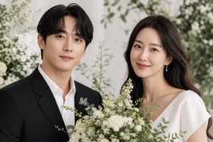 Elegant Korean wedding venue prepared for a celebrity marriage announcement