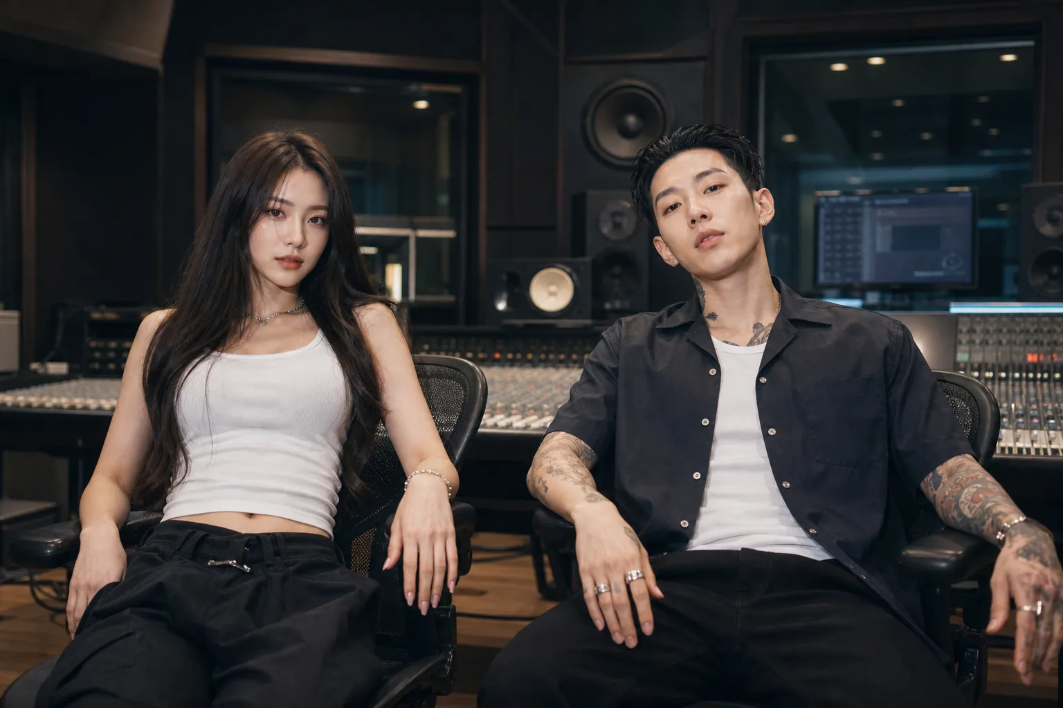 Stylish music video set representing a confident new romance