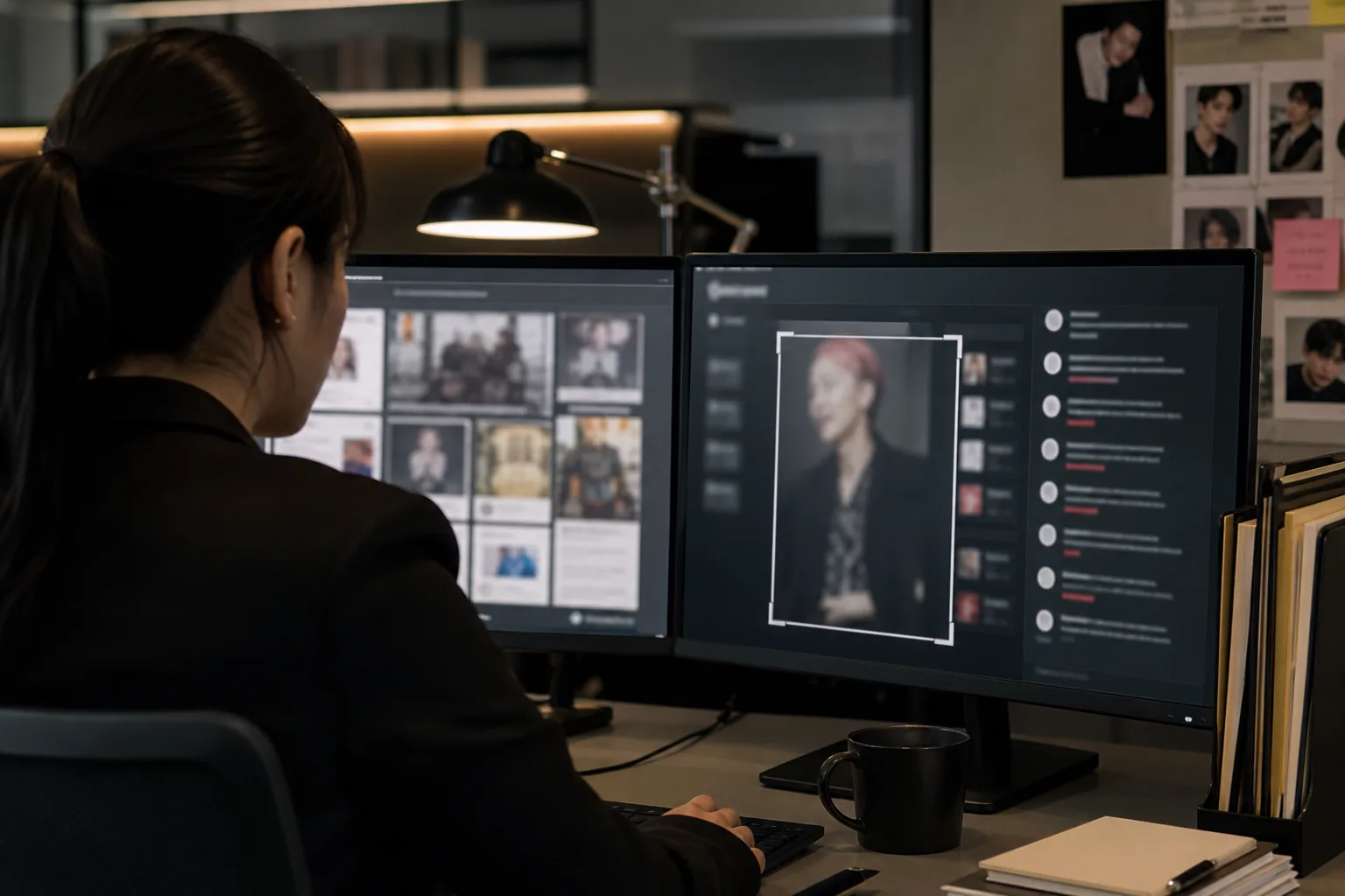 Editorial image showing a secure online reporting process for artist-rights violations