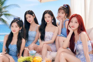 Editorial summer pop music scene inspired by Red Velvet’s Velvet Summer release