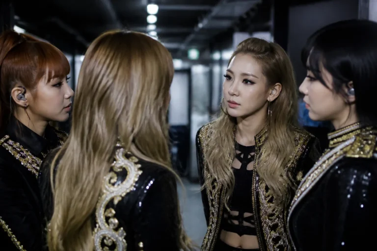 Editorial image representing 2NE1's early K-pop era and backstage preparation