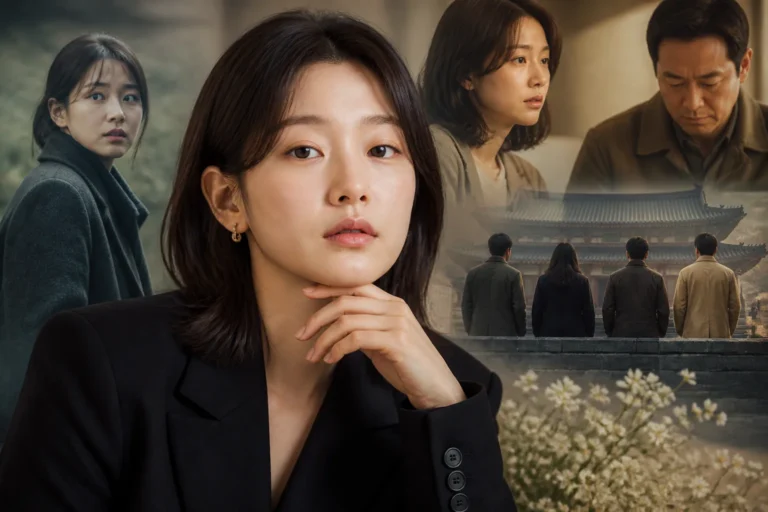 Cinematic Korean family thriller visual inspired by The Journey to Gyeongju