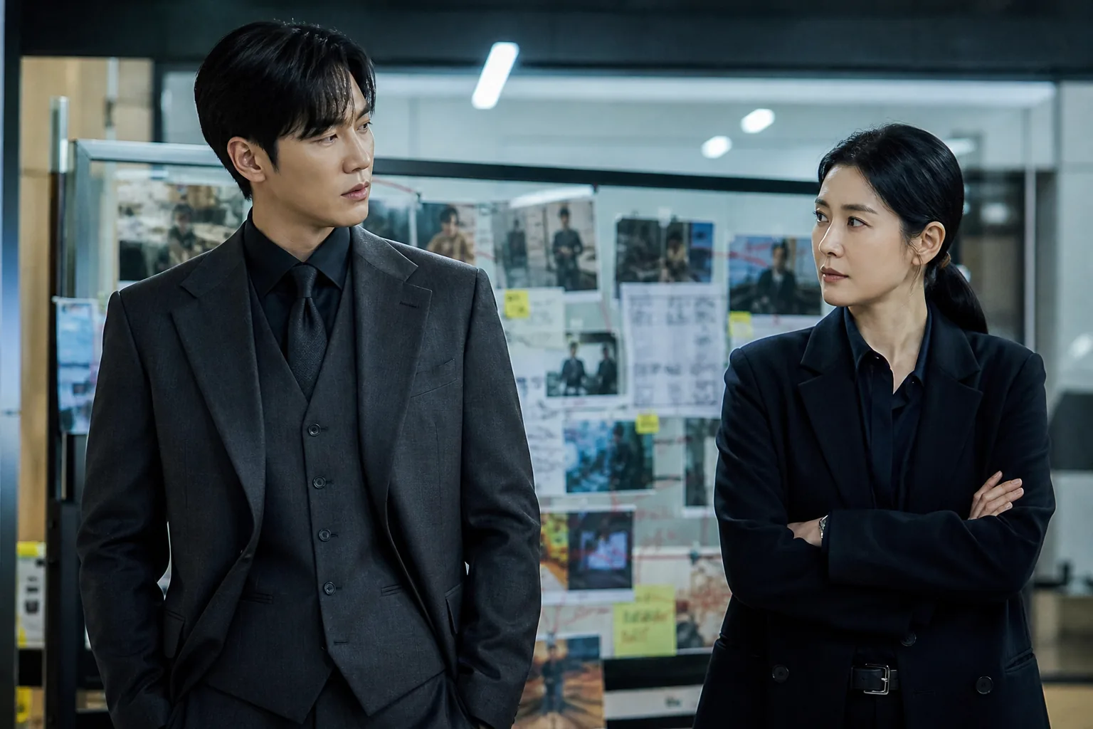 Editorial detective-team scene reflecting Jin Yi Soo and Joo Hye Ra’s new partnership