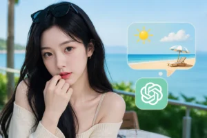 Editorial illustration of a K-pop artist’s summer break and smartphone routine