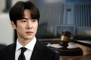 Korean actor at a professional press event
