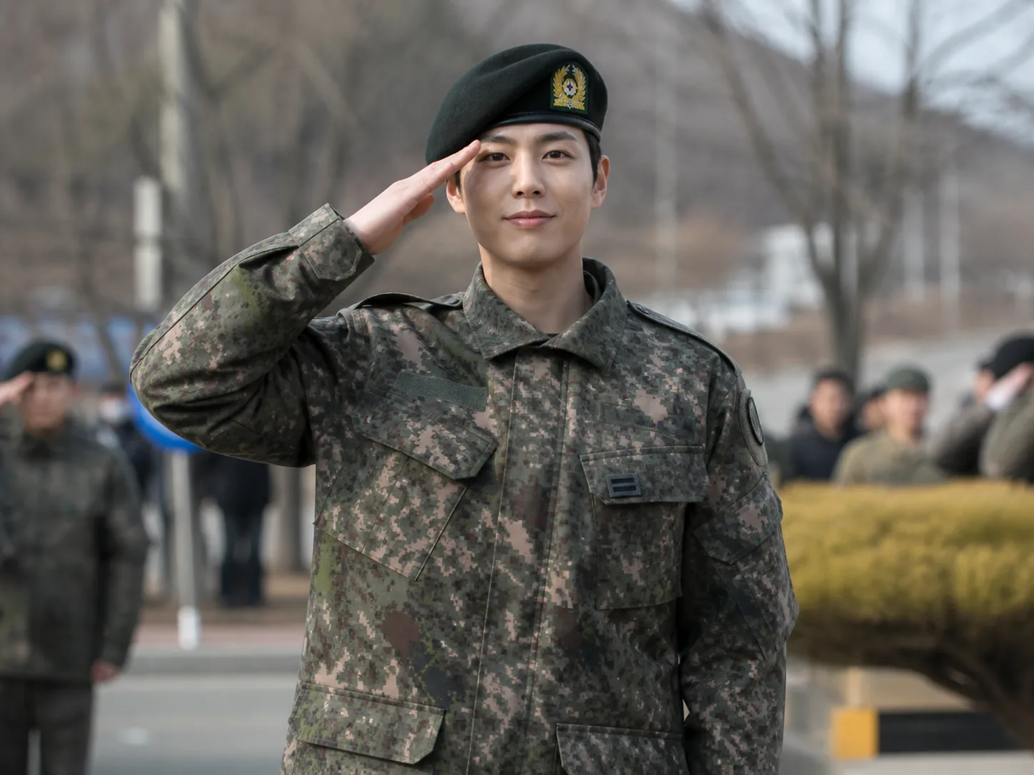 Editorial image representing a Korean actor's career during military service