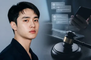 Editorial K-pop concert image representing EXO member D.O.’s agency protection announcement