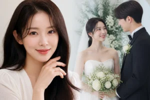 Elegant Korean wedding celebration with a bride in a modern white gown