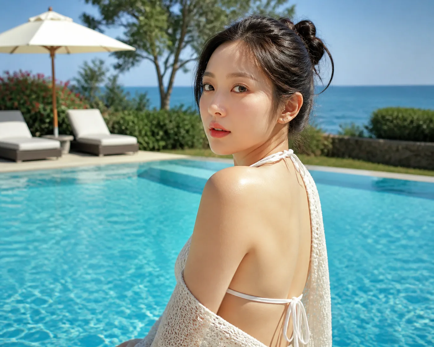 Modern Korean pop music studio and fan community inspired editorial scene