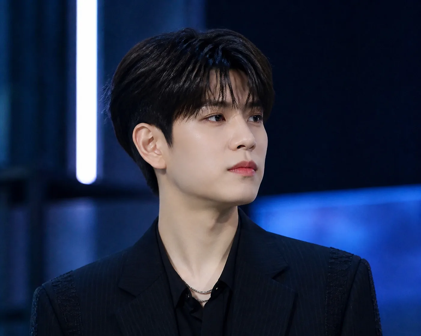 Editorial image of a K-pop performance stage prepared for a comeback broadcast