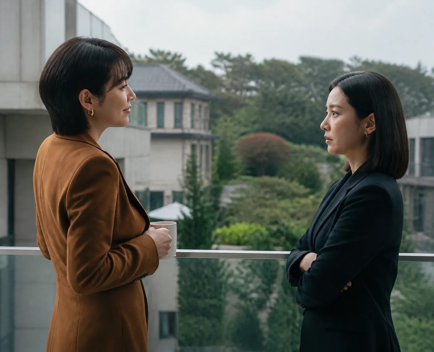 Korean drama-inspired upscale neighborhood with an uneasy family atmosphere