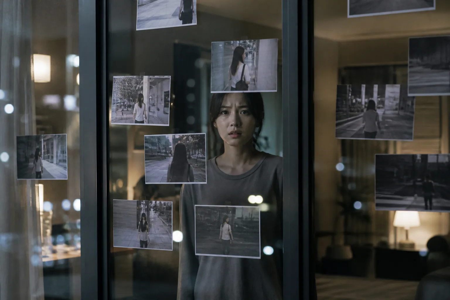 Editorial visualization of an investigation board and mounting clues in a Korean suspense drama