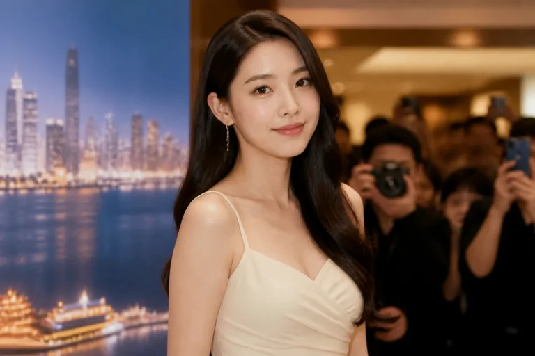 Editorial image of a Korean actor greeting fans at a Manila fashion event