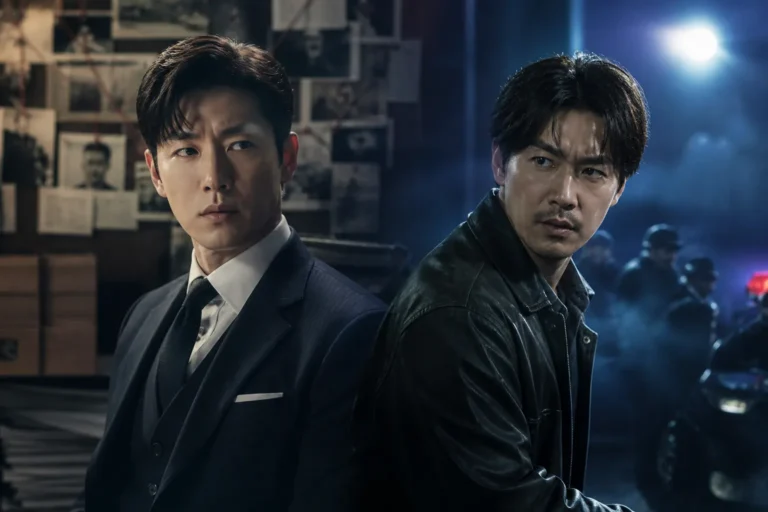 Korean detective drama team in a modern city setting