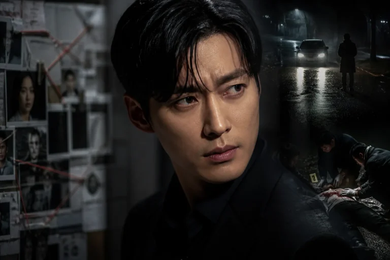 Editorial crime thriller image representing The Husband's final confrontation