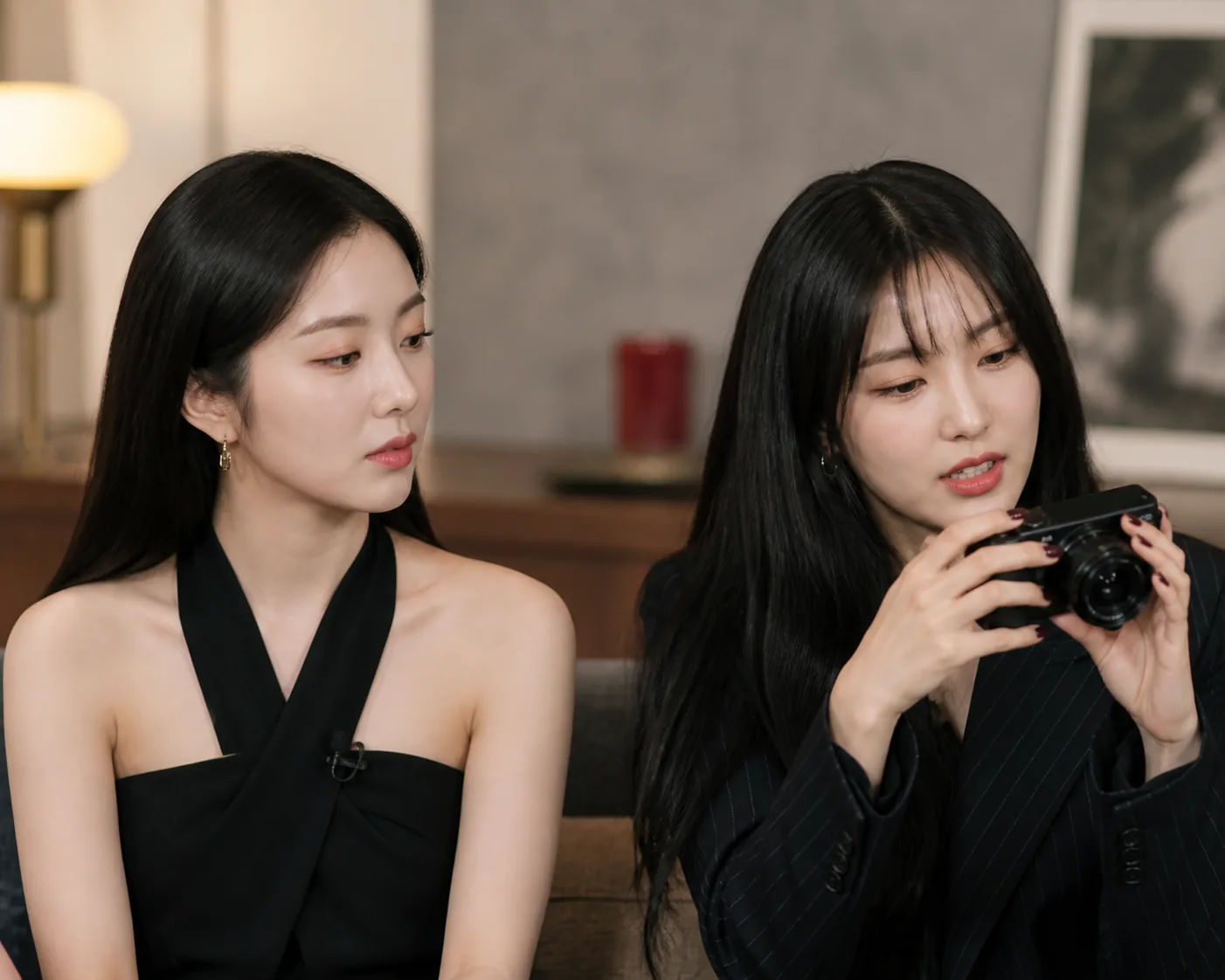 Editorial image of a relaxed backstage break during a music program recording
