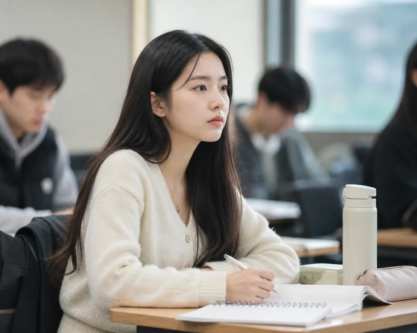 Editorial image representing a Korean acting student beginning university life