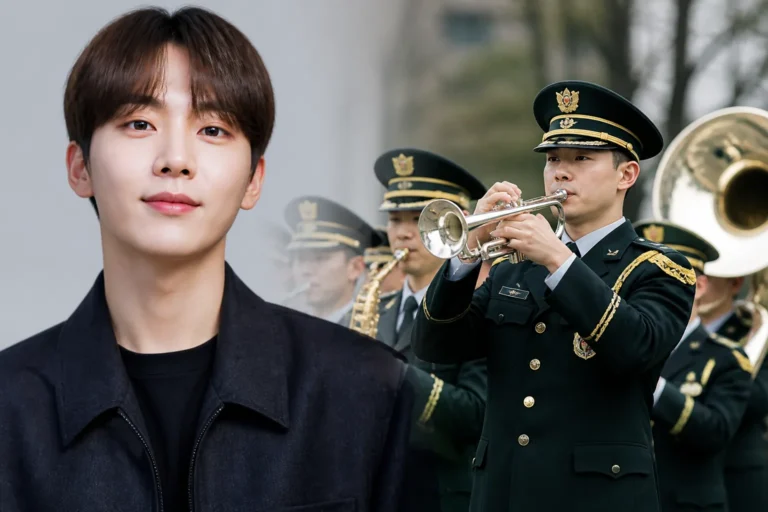 Editorial image representing SEVENTEEN member Seungkwan’s reported military band enlistment preparation