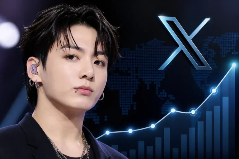 Editorial visualization of global social media attention around a K-pop singer