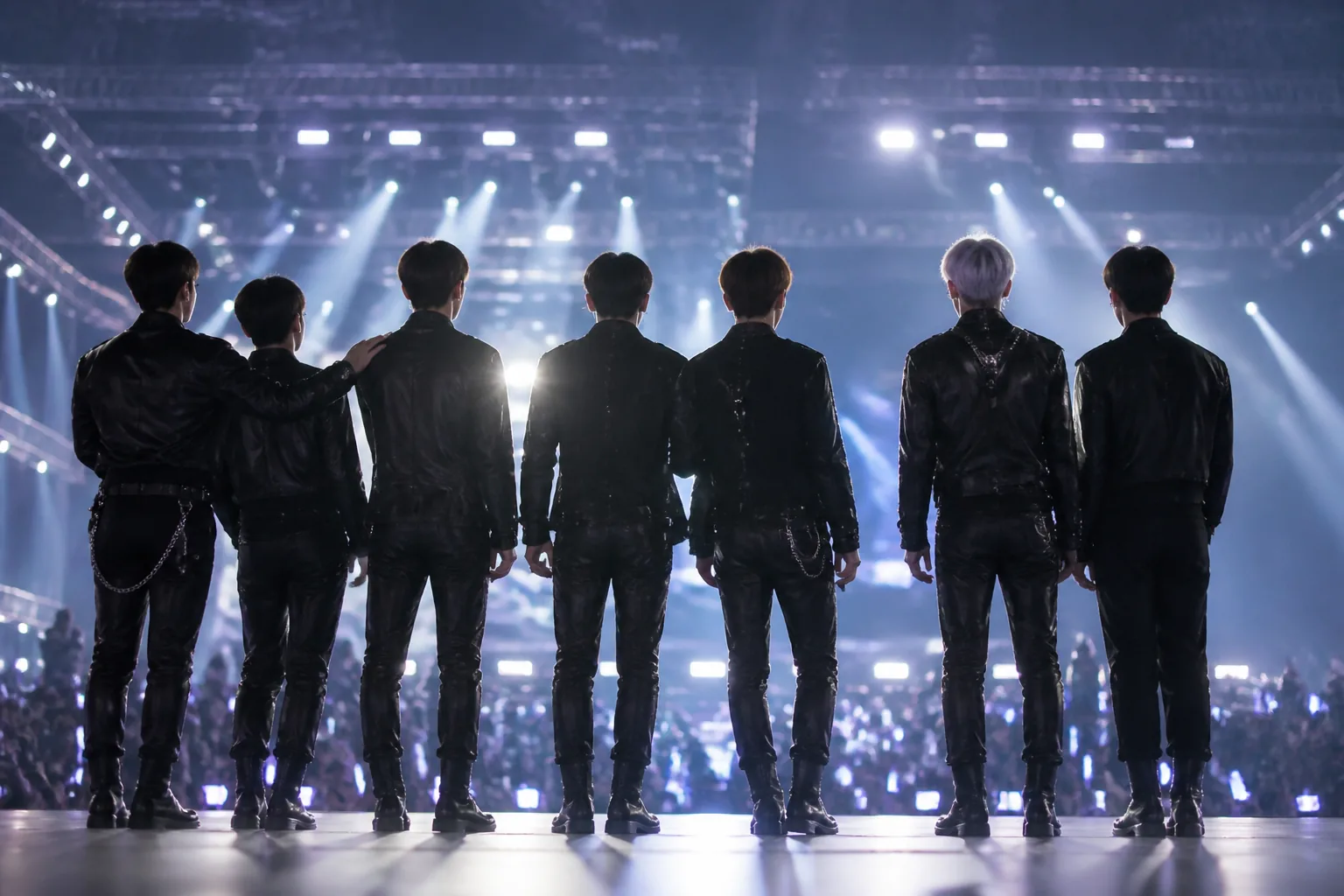 K-pop group rehearsing for a United States tour with one member absent