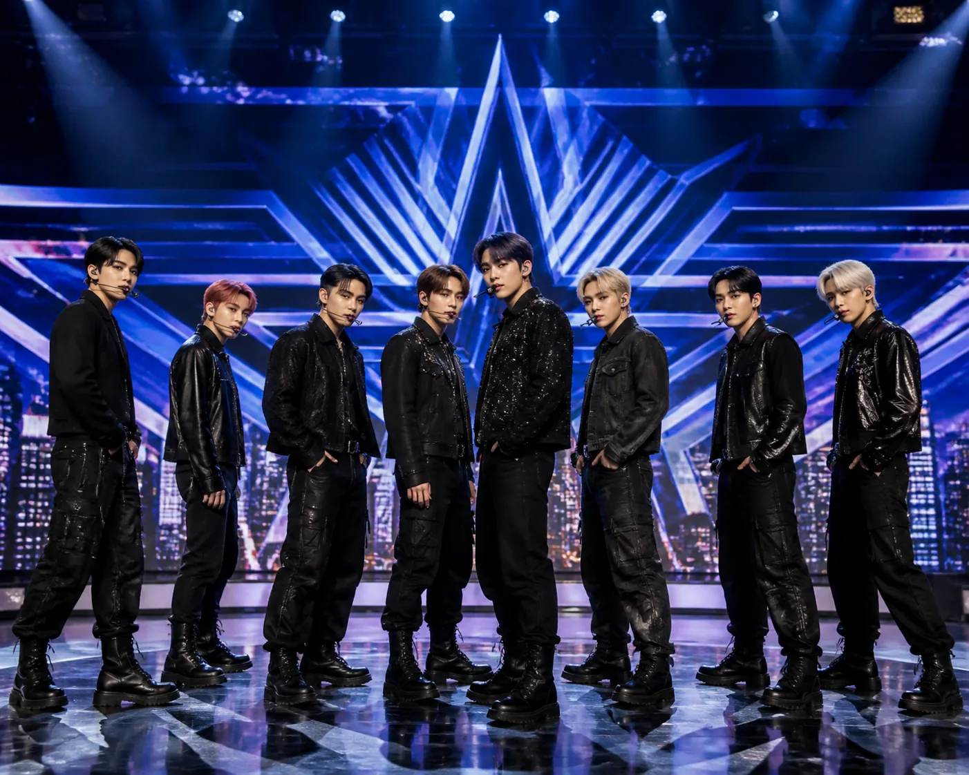 Television control room preparing a live K-pop performance before an album release