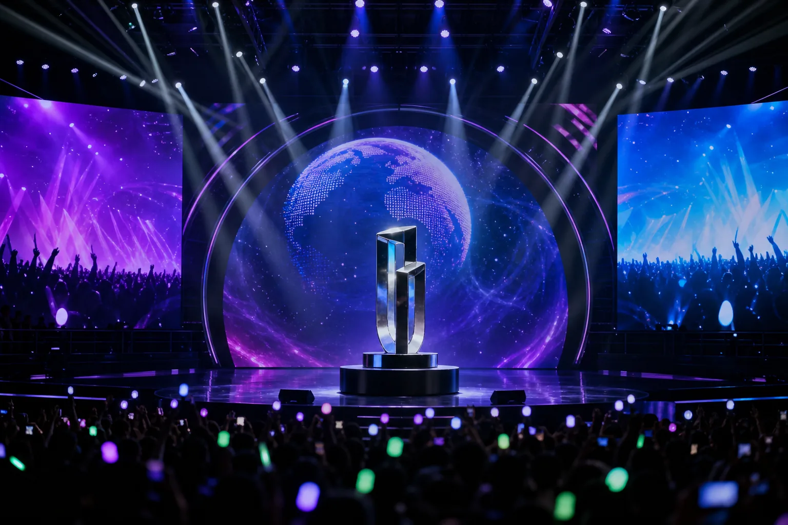 International K-pop fans participating in a mobile award vote