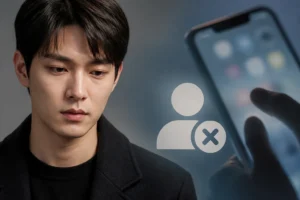 Editorial illustration representing Lee Jong-hyun ending his social media activity