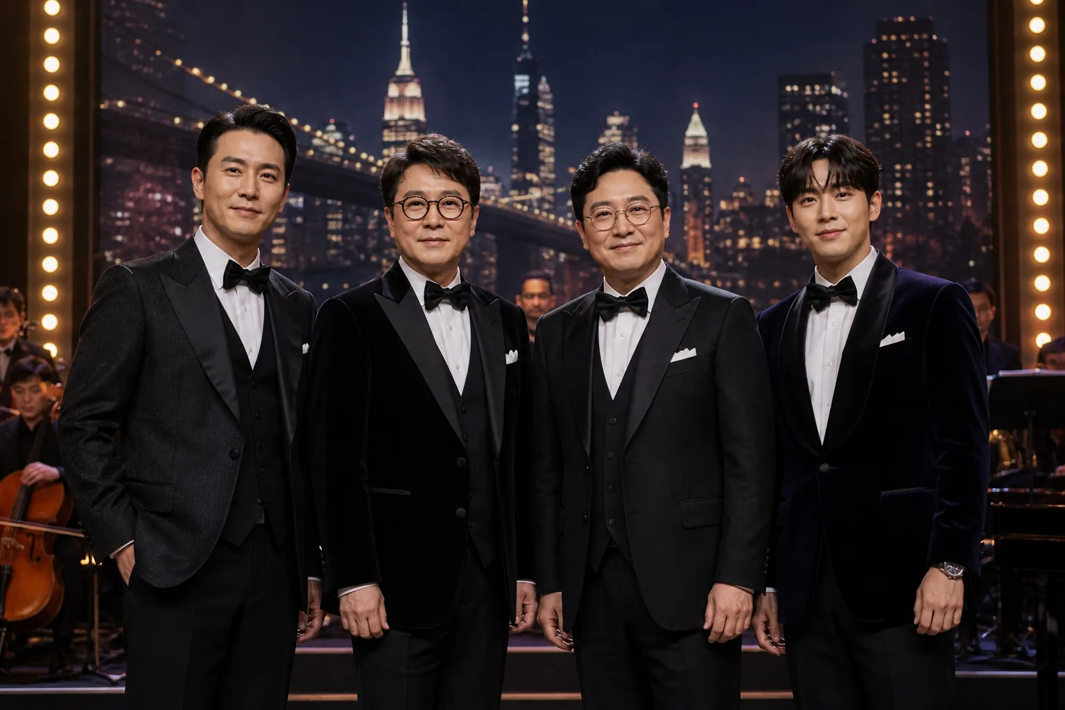 Vintage New York inspired performance set for a Korean music gala