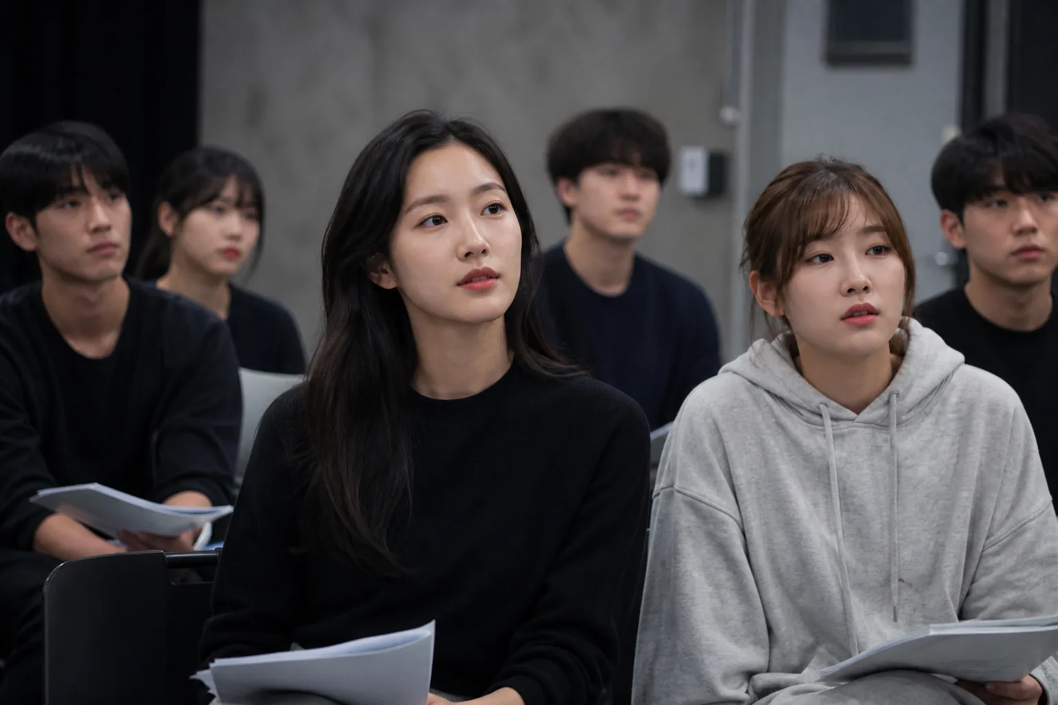 Acting students moving from university rehearsal into film and television careers
