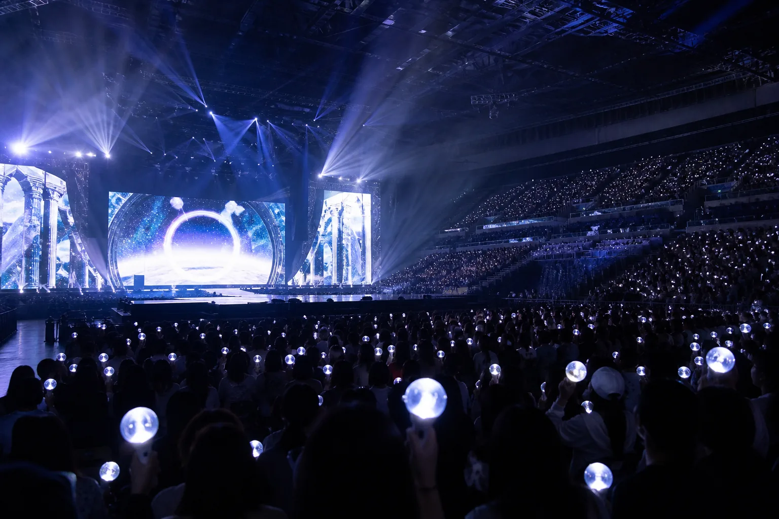K-pop concert stage prepared for the finale of a long-running world tour