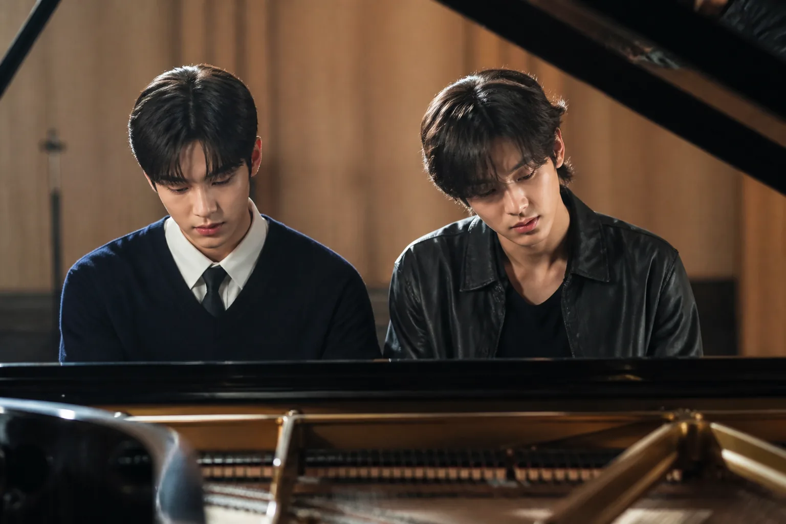 Arts high school piano practice room symbolizing the characters' early rivalry