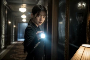 Haunted luxury hotel atmosphere representing Park Eun Bin's drama Spooky in Love