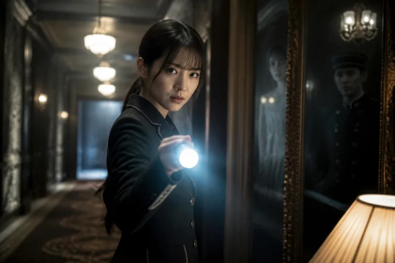 Haunted luxury hotel atmosphere representing Park Eun Bin's drama Spooky in Love