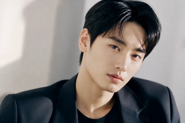 Stylish Korean performer posing for a professional actor profile portrait