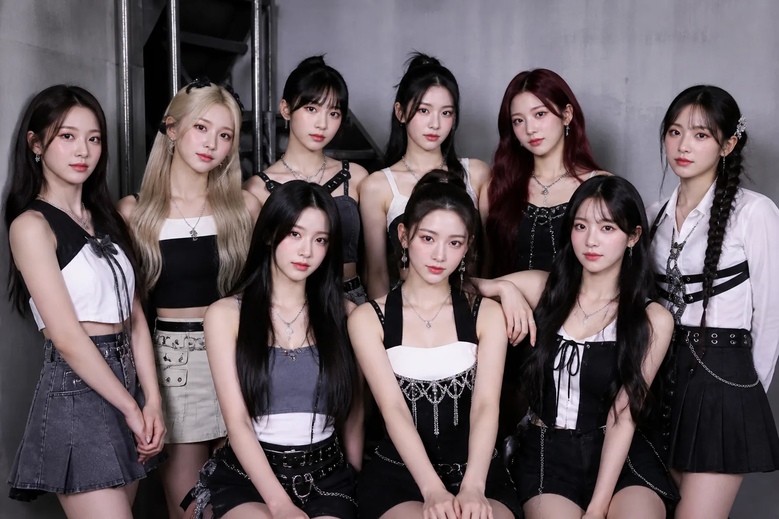Five performers preparing backstage for a new stage in their group career